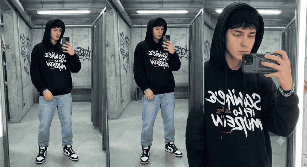 The Street Style Graphic Mirror Selfie